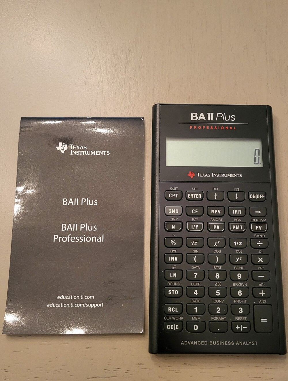 Texas Instruments BA II Plus Professional Financial Calculator w/ Case & Manual